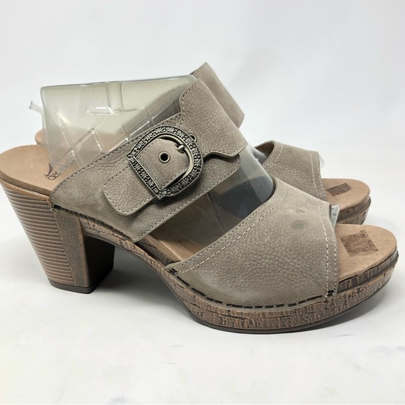 Dansko Ramona Sandals Taupe Nubuck Leather Size 42 - Picture 2 of 11